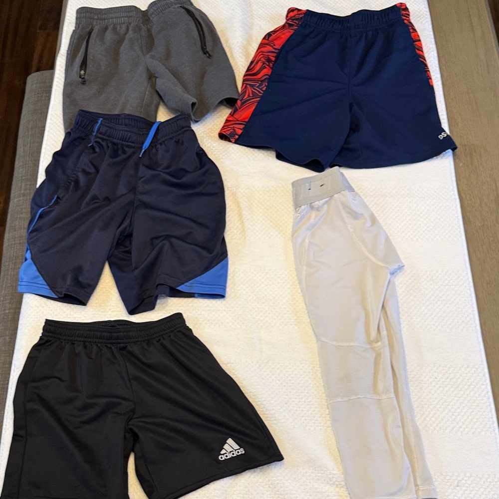 adidas Youth Sport Collection Shorts Bundle - Navy, Gray, Black